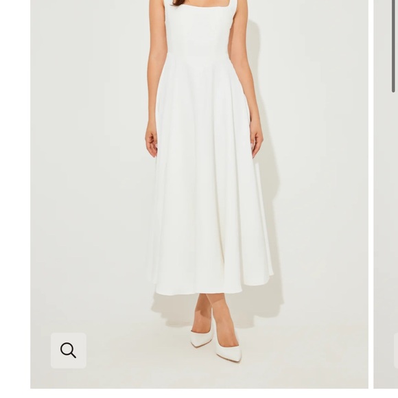 Chic White Midi Dress - Picture 1 of 2